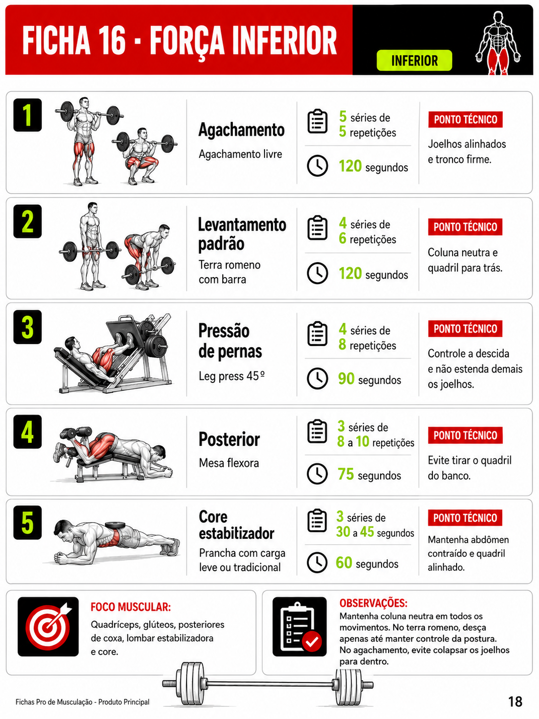 Ficha de progressão de treino